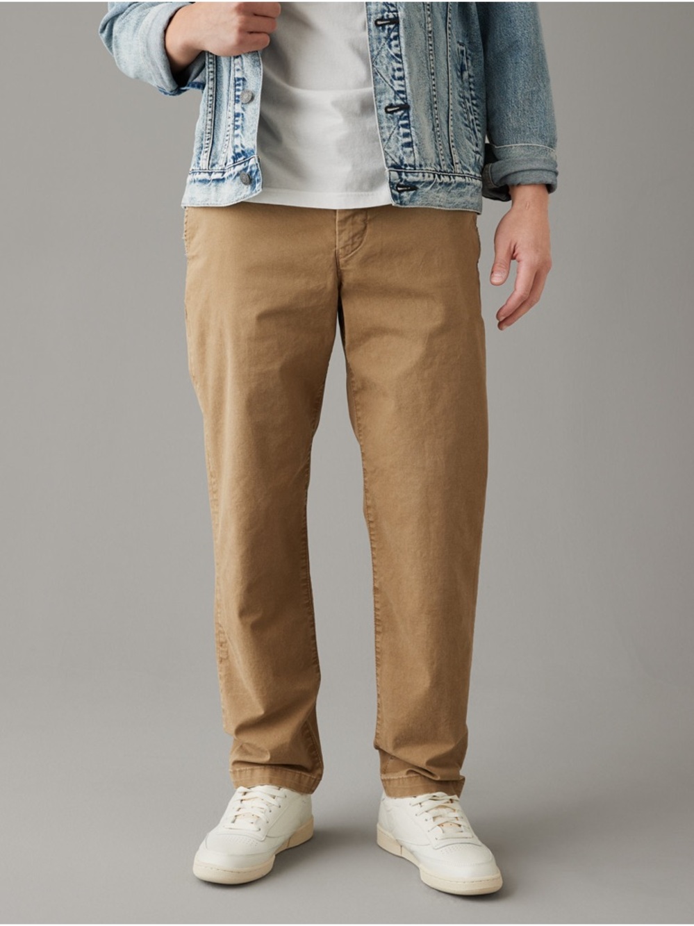 American Eagle Outfitters Khaki Straight-Leg Relaxed fit Pants